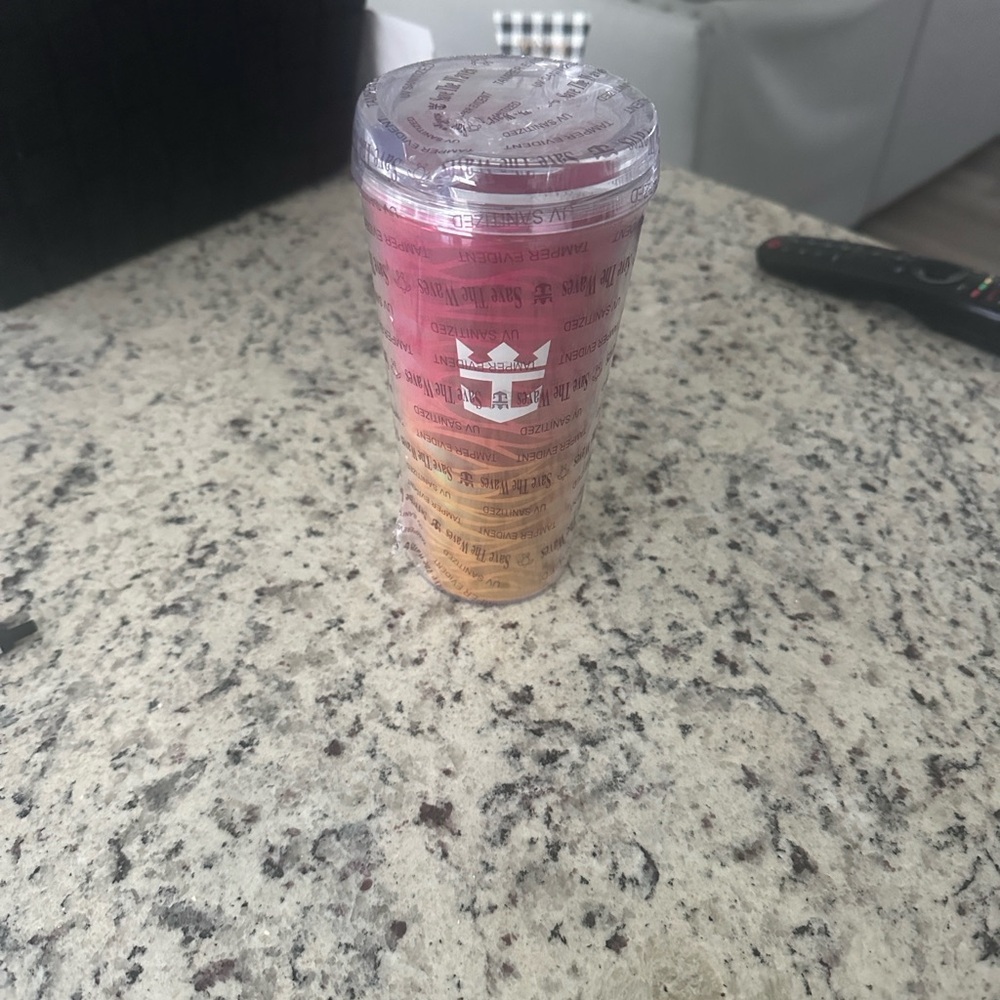 Royal Caribbean Pink and Orange Tumbler with Logo - Picture 5 of 5